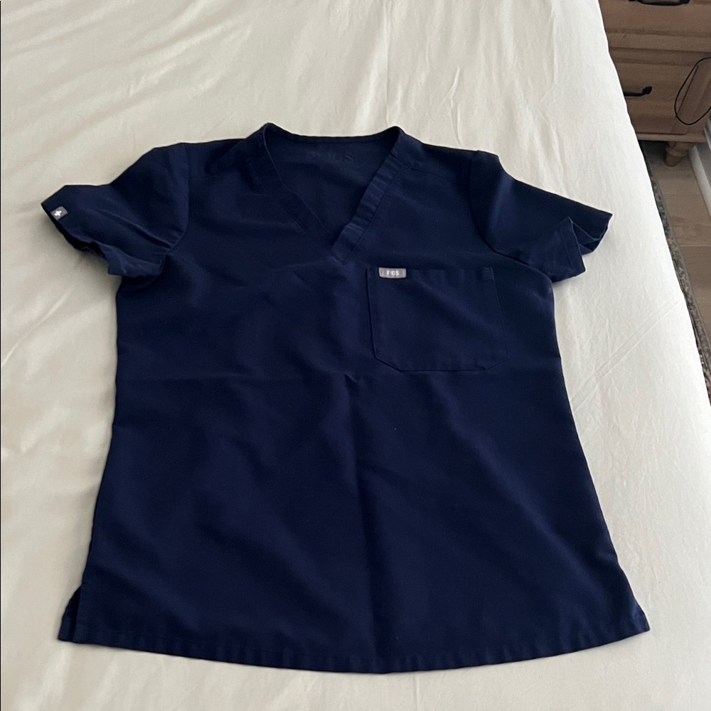 Navy Blue Scrub Top